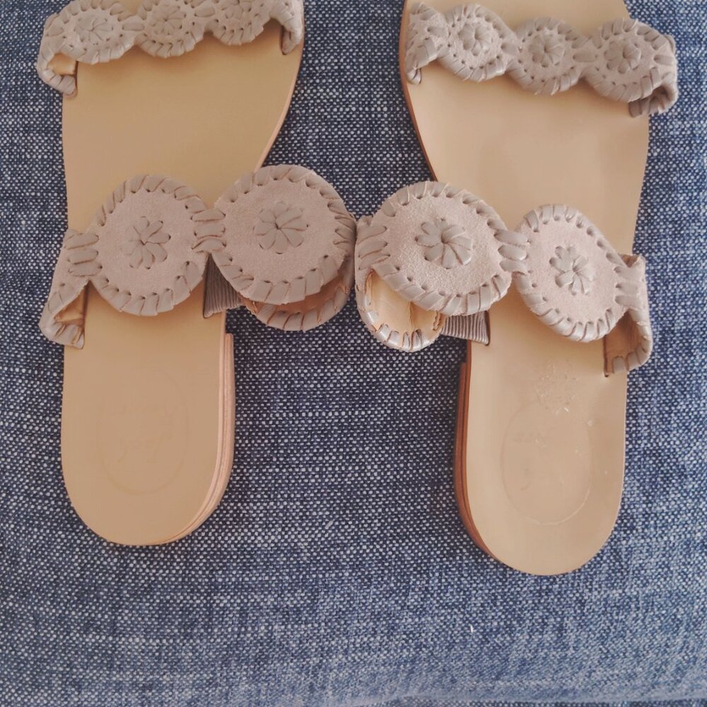 Suede beige Size 8.5 Jack Rogers flat slide beige color. - Picture 7 of 7
